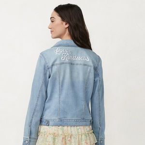 Women’s LC Lauren Conrad Embroidered Denim Jacket